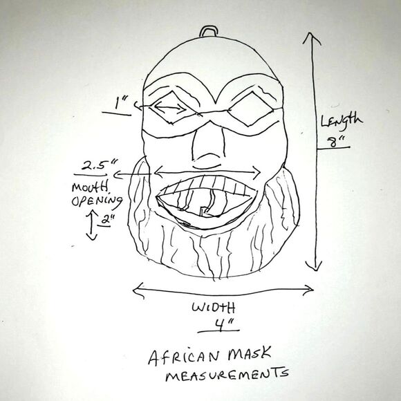 African Malindi Mask W/Cow's Teeth. Symbolizes Fearsome Warriors and Rustlers - Picture 4 of 10